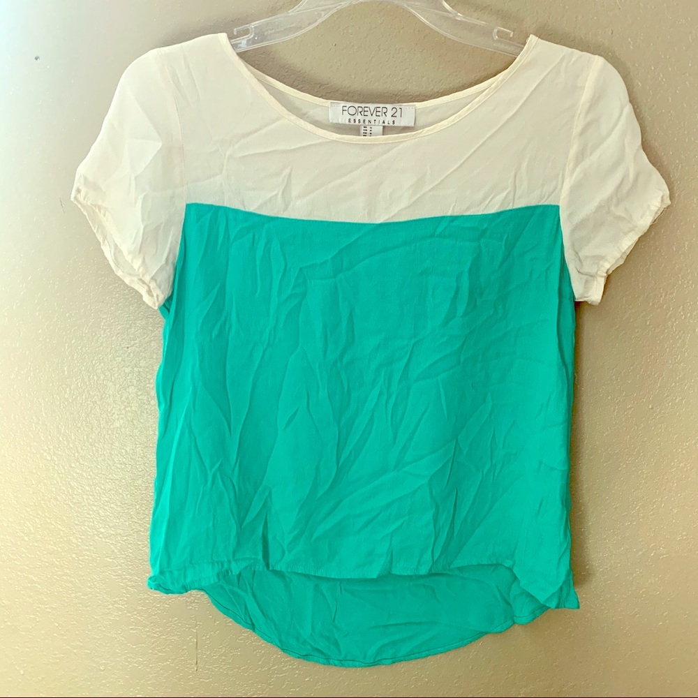 Forever 21 Teal & White Dressy Shirt